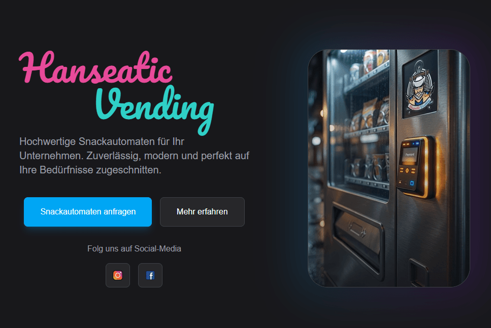 Hanseatic Vending Website nachher – neue Startseite